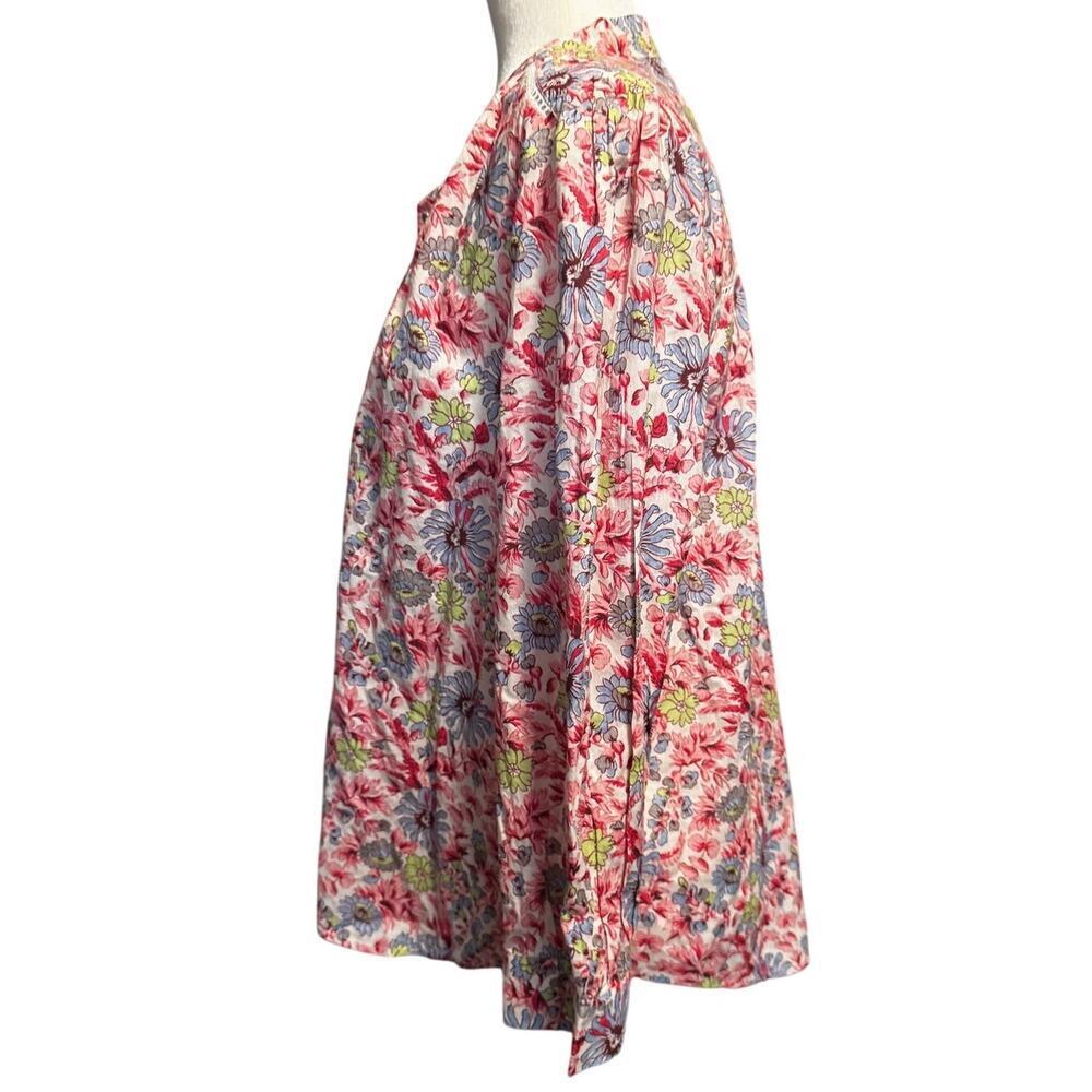 Amour Vert Organic Cotton Floral Boho Floral Blouse Top Size Large - Picture 3 of 6